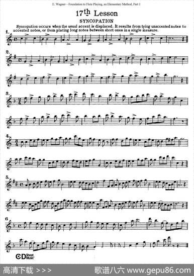 长笛演奏基础教程练习（11—20）|E·Wagner（E·韦格）