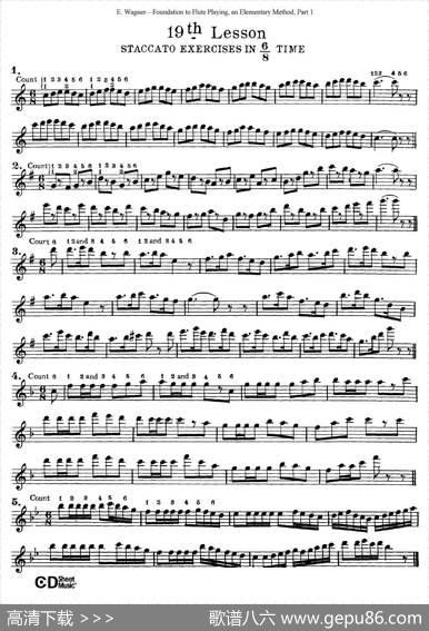 长笛演奏基础教程练习（11—20）|E·Wagner（E·韦格）