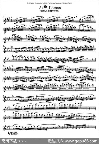 长笛演奏基础教程练习（31—40）|E·Wagner（E·韦格）