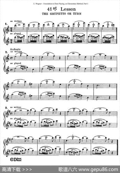 长笛演奏基础教程练习（41—46）|E·Wagner（E·韦格）