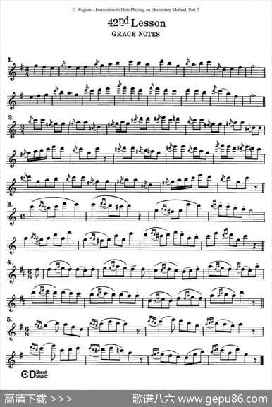 长笛演奏基础教程练习（41—46）|E·Wagner（E·韦格）