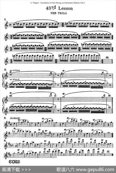 长笛演奏基础教程练习（41—46）|E·Wagner（E·韦格）
