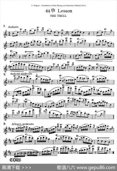 长笛演奏基础教程练习（41—46）|E·Wagner（E·韦格）