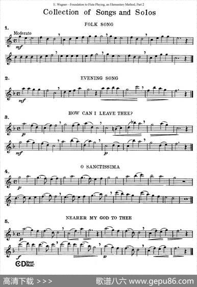 长笛演奏基础教程练习（CollectionofSongsandsolos）|E·Wagner（E·韦格）