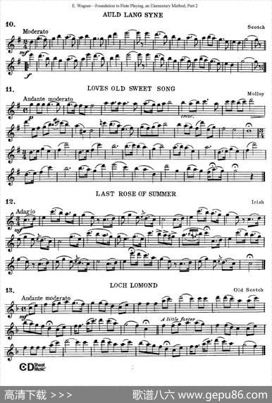 长笛演奏基础教程练习（CollectionofSongsandsolos）|E·Wagner（E·韦格）