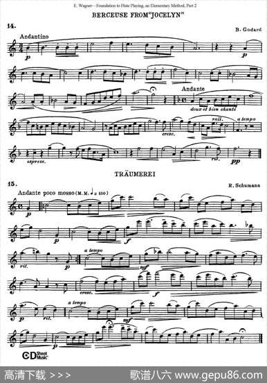 长笛演奏基础教程练习（CollectionofSongsandsolos）|E·Wagner（E·韦格）