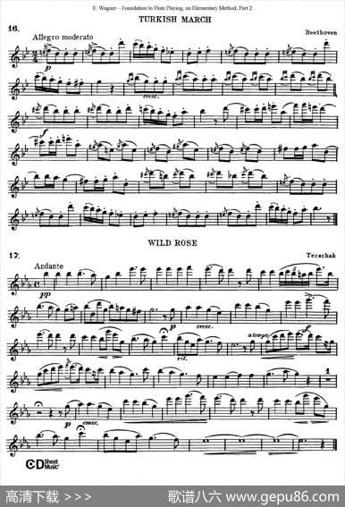 长笛演奏基础教程练习（CollectionofSongsandsolos）|E·Wagner（E·韦格）