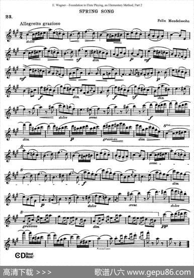 长笛演奏基础教程练习（CollectionofSongsandsolos）|E·Wagner（E·韦格）