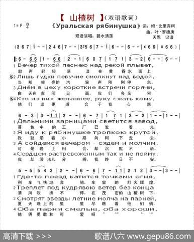 山楂树（双语歌词） - 比里宾科|罗德庚
