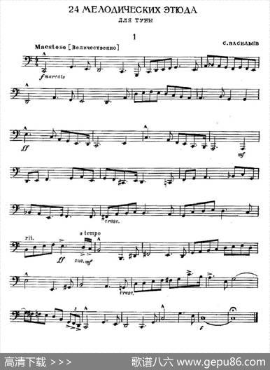 瓦西里耶夫24首大号练习曲集（1—6）
