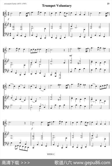 TrumpetVoluntary（小号+钢琴伴奏）