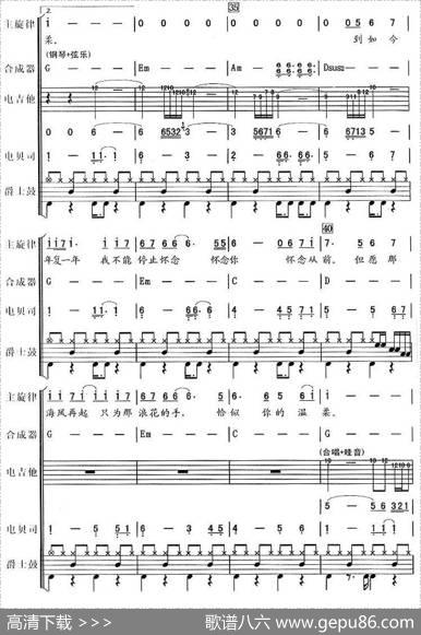 恰似你的温柔（吉特巴舞曲、电声乐队总谱） - 梁弘志|梁弘志