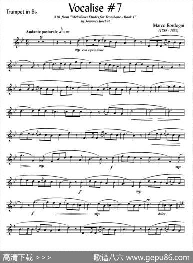 Bordogni-Vocalise#7（小号）|MarcoBordogni