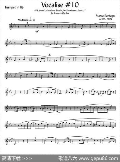 Bordogni-Vocalise#10（小号）|MarcoBordogni