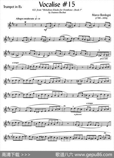 Bordogni-Vocalise#15(小号)|MarcoBordogni