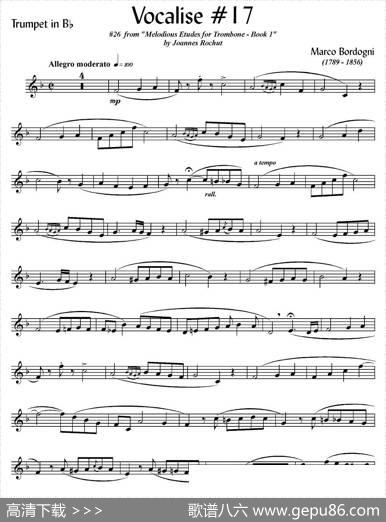 Bordogni-Vocalise#17（小号）|MarcoBordogni