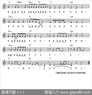 戴安娜（吉特巴舞曲、旋律+和弦标记）|郑德仁编配