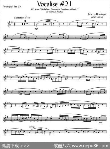Bordogni-Vocalise#21（小号）|MarcoBordogni