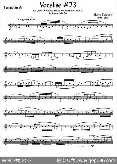 Bordogni-Vocalise#23（小号）|MarcoBordogni