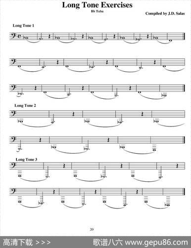 LongToneExercises-BbTuba（大号练习教材选曲）