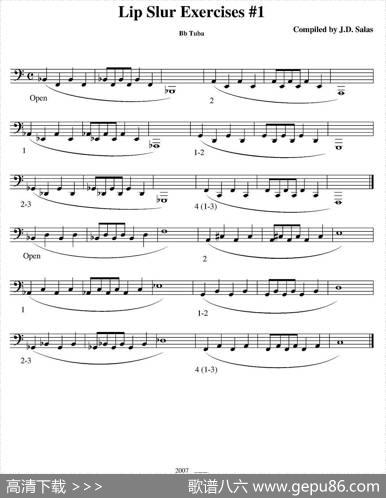 LipSlurExercise-BbTuba（大号练习教材选曲）