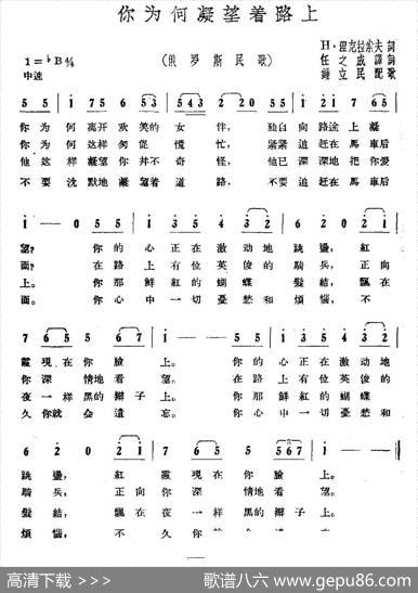 [俄]你为何凝望在路上 - 任之成译词|钟立民配歌