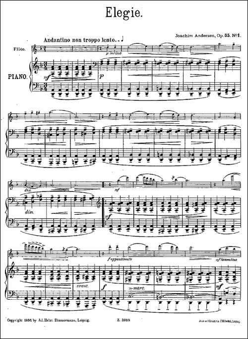 Elegie-Op.55-No.1-长笛五线谱|长笛谱