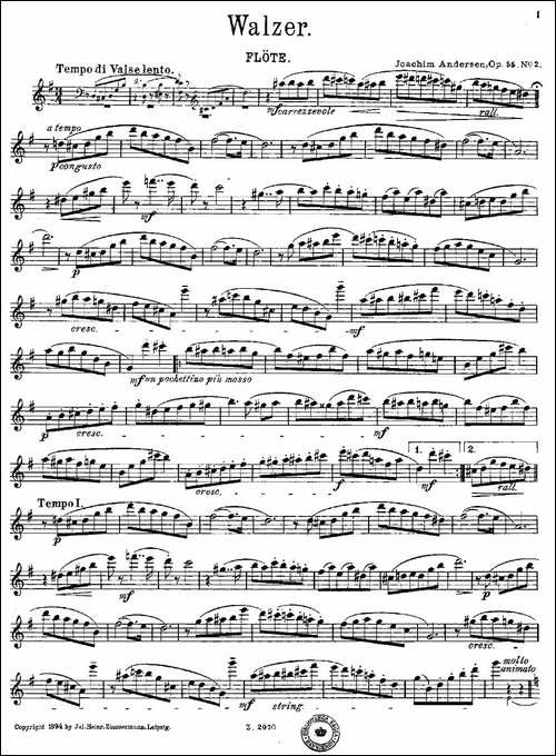 Walzer-Op.55-No.2-长笛五线谱|长笛谱