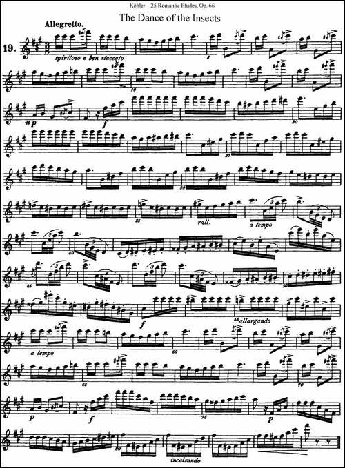 25首浪漫练习曲作品66号-NO.19-长笛五线谱|长笛谱