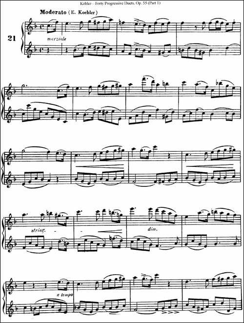 柯勒40首长笛提高练习曲OP.55-NO.21-长笛五线谱|长笛谱