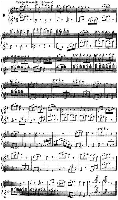 柯勒40首长笛提高练习曲OP.55-二重奏-NO.9-长笛五线谱|长笛谱