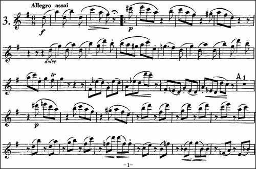库劳长笛二重奏练习曲Op.10——Flute-1-No.3-长笛五线谱|长笛谱