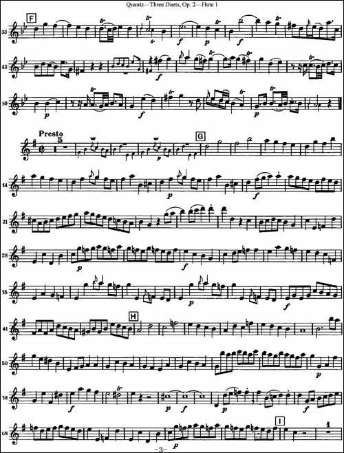 匡茨G大调长笛二重奏Op.2——Flute-1-No.1-长笛五线谱|长笛谱