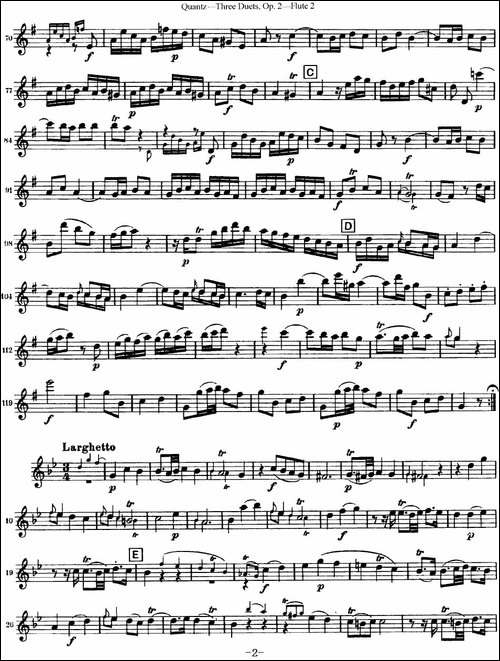 匡茨G大调长笛二重奏Op.2——Flute-2-No.1-长笛五线谱|长笛谱