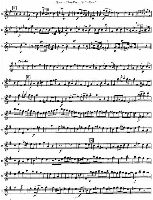 匡茨G大调长笛二重奏Op.2——Flute-2-No.1-长笛五线谱|长笛谱