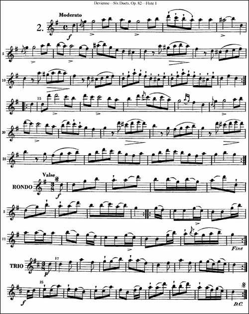 德维埃纳六个长笛二重奏小段Op.82——Flute-1--长笛五线谱|长笛谱