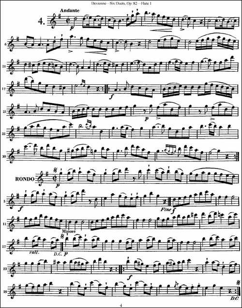 德维埃纳六个长笛二重奏小段Op.82——Flute-1--长笛五线谱|长笛谱