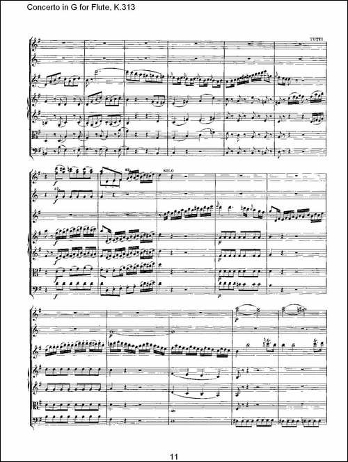 Concerto-in-G-for-Flute,-K.313-G调长笛协奏-长笛五线谱|长笛谱