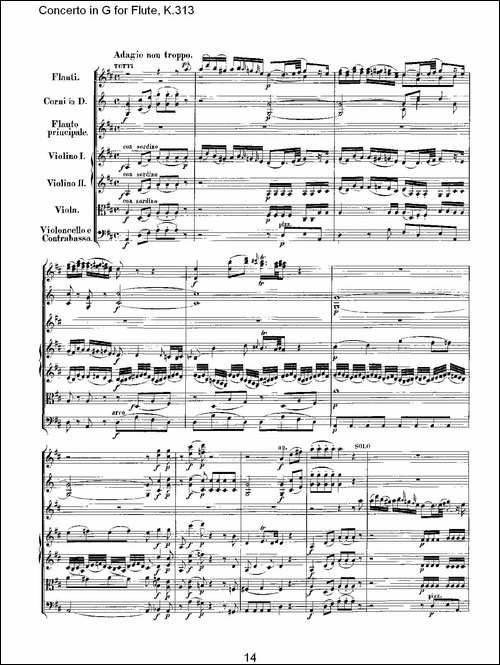 Concerto-in-G-for-Flute,-K.313-G调长笛协奏-长笛五线谱|长笛谱
