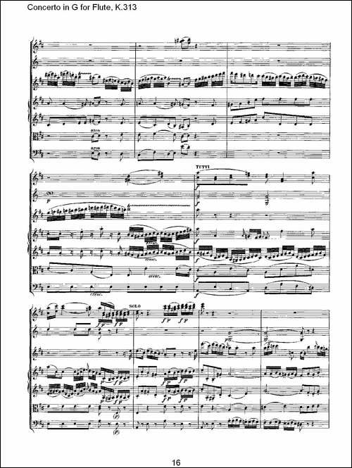 Concerto-in-G-for-Flute,-K.313-G调长笛协奏-长笛五线谱|长笛谱