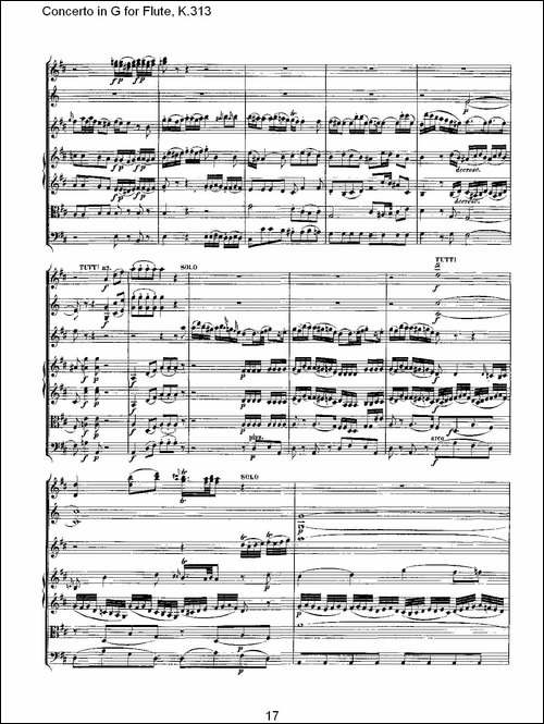 Concerto-in-G-for-Flute,-K.313-G调长笛协奏-长笛五线谱|长笛谱