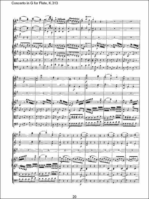 Concerto-in-G-for-Flute,-K.313-G调长笛协奏-长笛五线谱|长笛谱