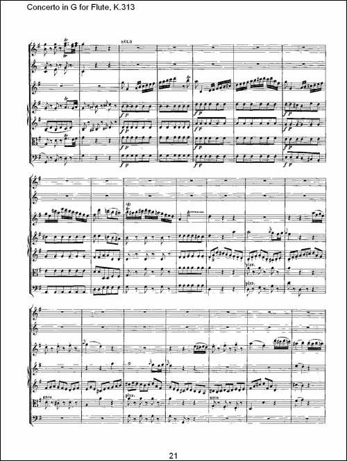 Concerto-in-G-for-Flute,-K.313-G调长笛协奏-长笛五线谱|长笛谱