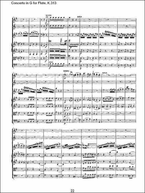 Concerto-in-G-for-Flute,-K.313-G调长笛协奏-长笛五线谱|长笛谱