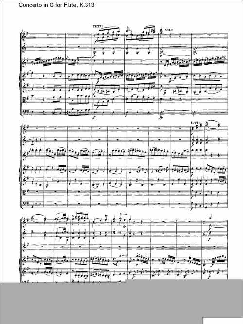 Concerto-in-G-for-Flute,-K.313-G调长笛协奏-长笛五线谱|长笛谱