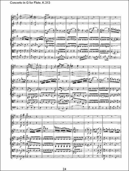 Concerto-in-G-for-Flute,-K.313-G调长笛协奏-长笛五线谱|长笛谱