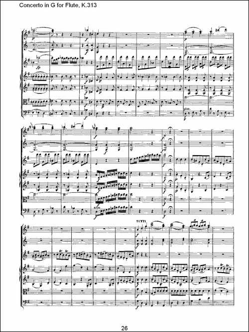 Concerto-in-G-for-Flute,-K.313-G调长笛协奏-长笛五线谱|长笛谱