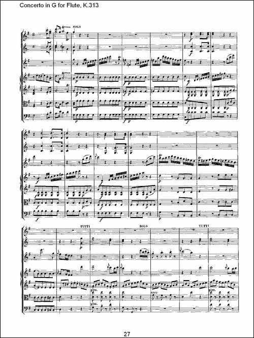 Concerto-in-G-for-Flute,-K.313-G调长笛协奏-长笛五线谱|长笛谱