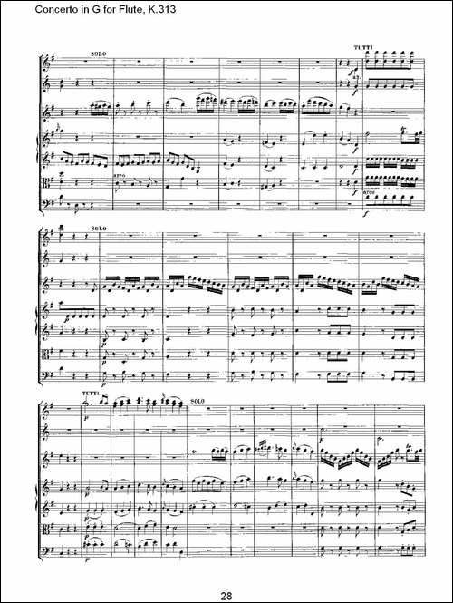 Concerto-in-G-for-Flute,-K.313-G调长笛协奏-长笛五线谱|长笛谱