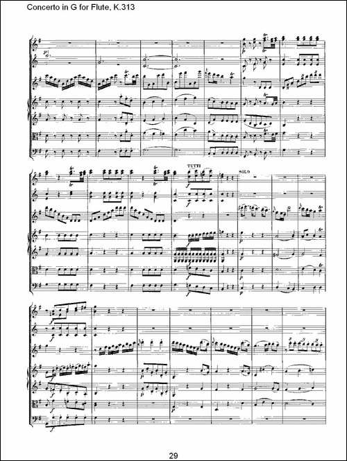 Concerto-in-G-for-Flute,-K.313-G调长笛协奏-长笛五线谱|长笛谱
